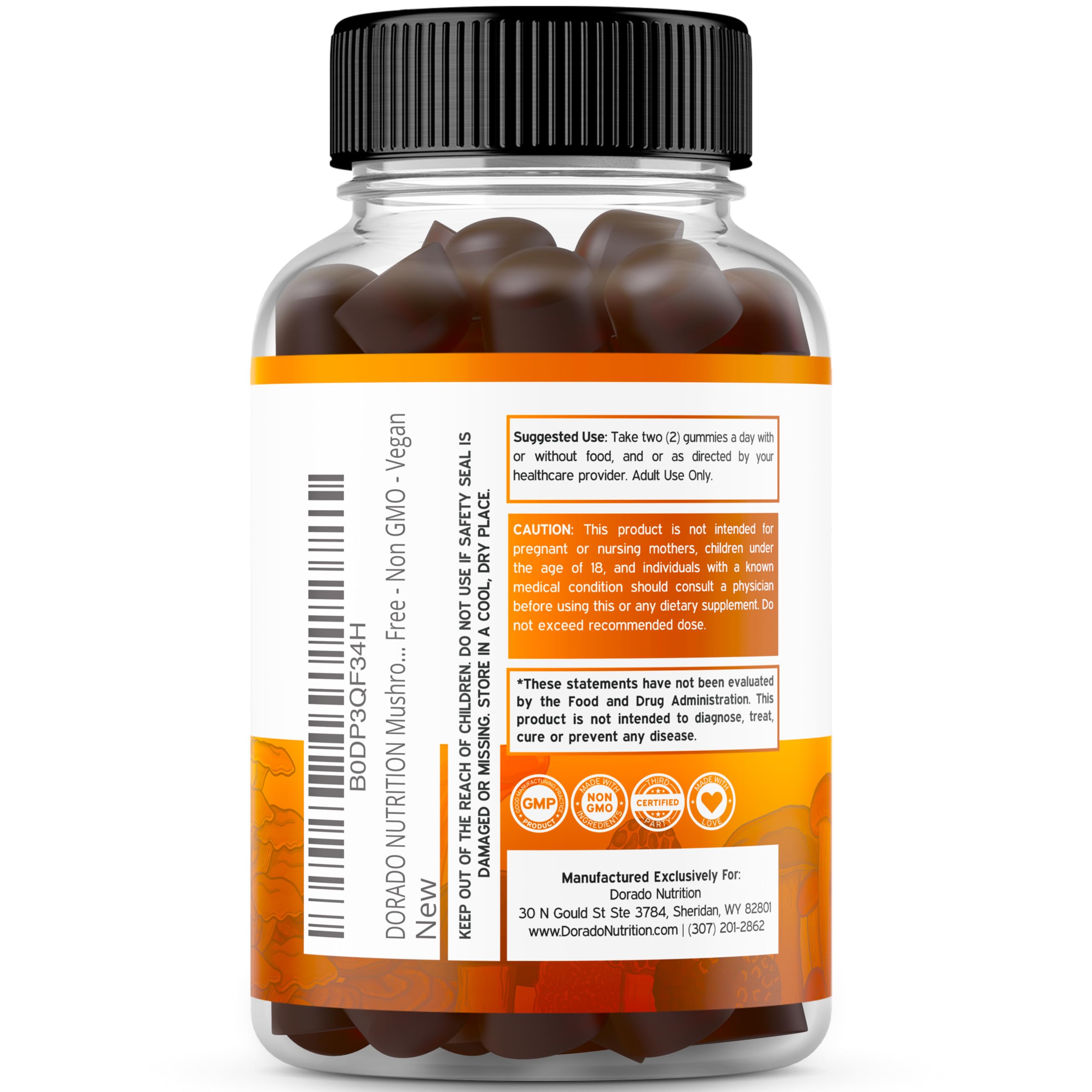 Foto 4 pulgar | Suplemento Gummies Dorado Nutrition Mushroom 10 En 1 120u - Venta Internacional.