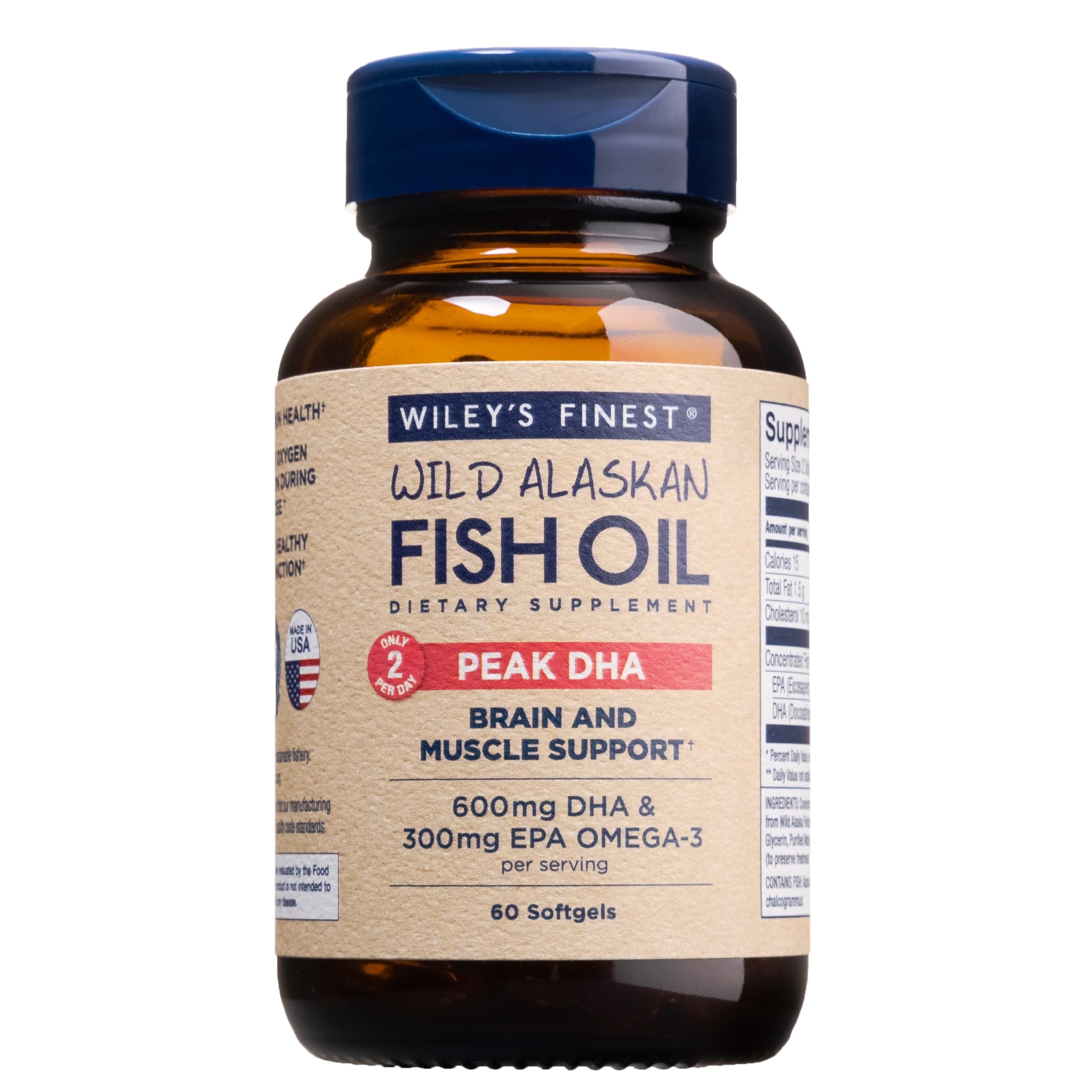 Foto 2 pulgar | Suplemento Wiley's Finest Wild Fish Oil Peak Dha 60 Cápsulas Blandas - Venta Internacional.