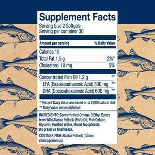 Foto 2 | Suplemento Wiley's Finest Wild Fish Oil Peak Dha 60 Cápsulas Blandas - Venta Internacional.