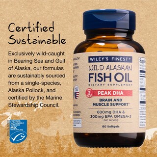 Foto 4 | Suplemento Wiley's Finest Wild Fish Oil Peak Dha 60 Cápsulas Blandas - Venta Internacional.