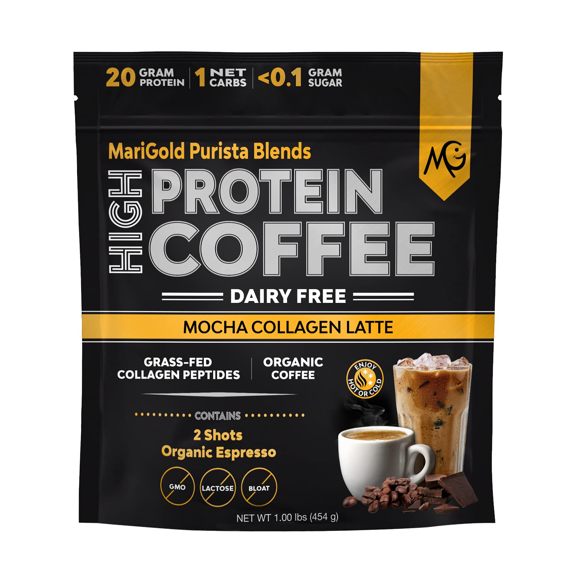 Foto 2 pulgar | Café Con Alto Contenido De Colágeno, Café Con Caléndula Y Moca Latte, 454 G - Venta Internacional.