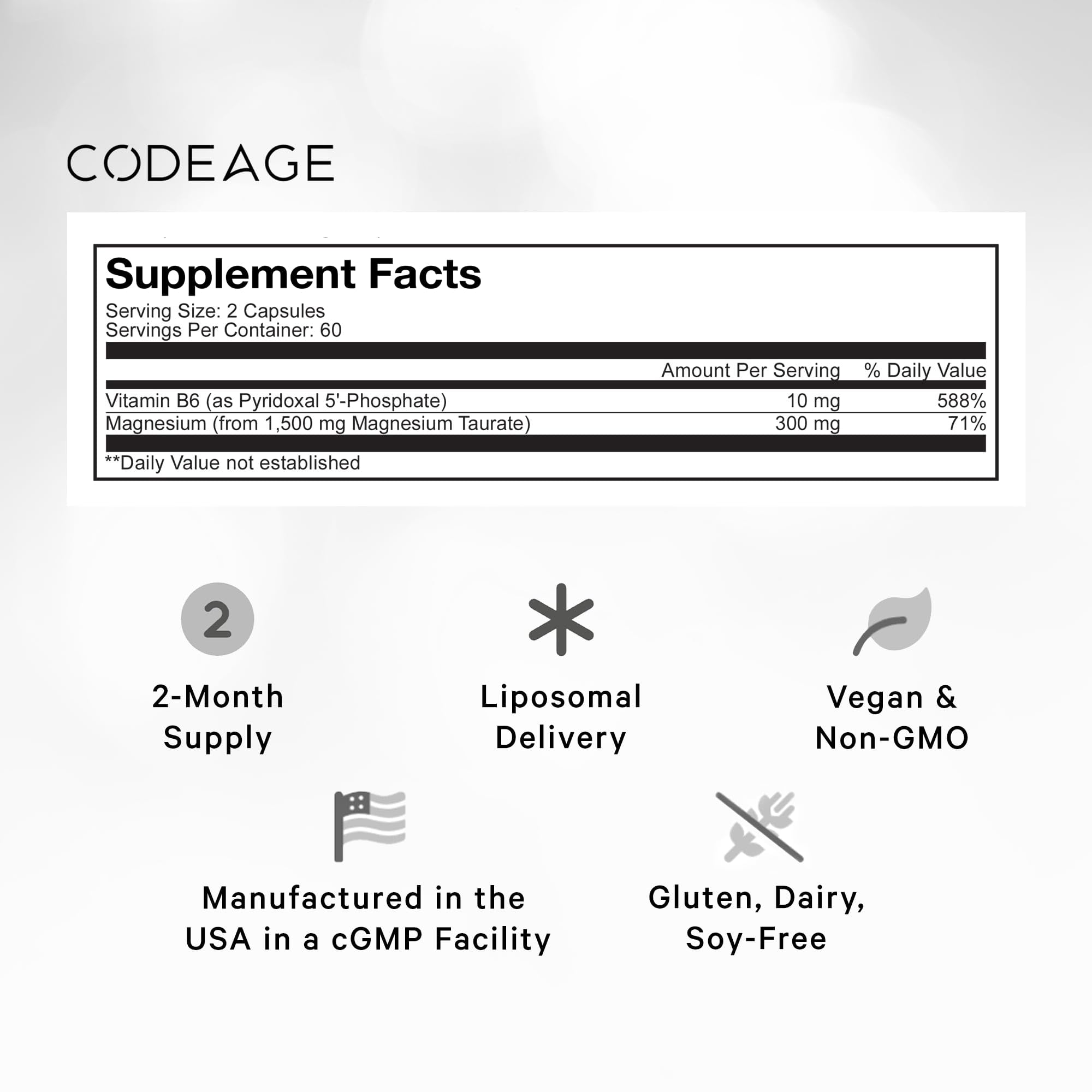 Foto 3 pulgar | Suplemento Codeage Taurato de Magnesio Liposomal+ 120 Cápsulas - Venta Internacional