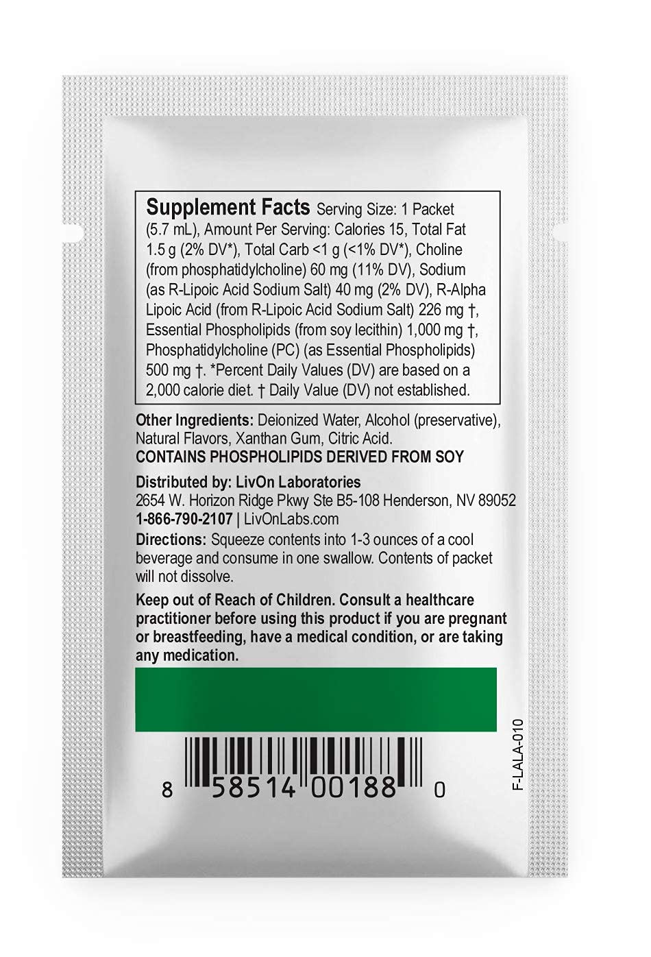 Foto 6 pulgar | Suplemento de Ácido Lipoico R-Alfa Lipoico Liposférico de LivOn Laboratories - Venta Internacional