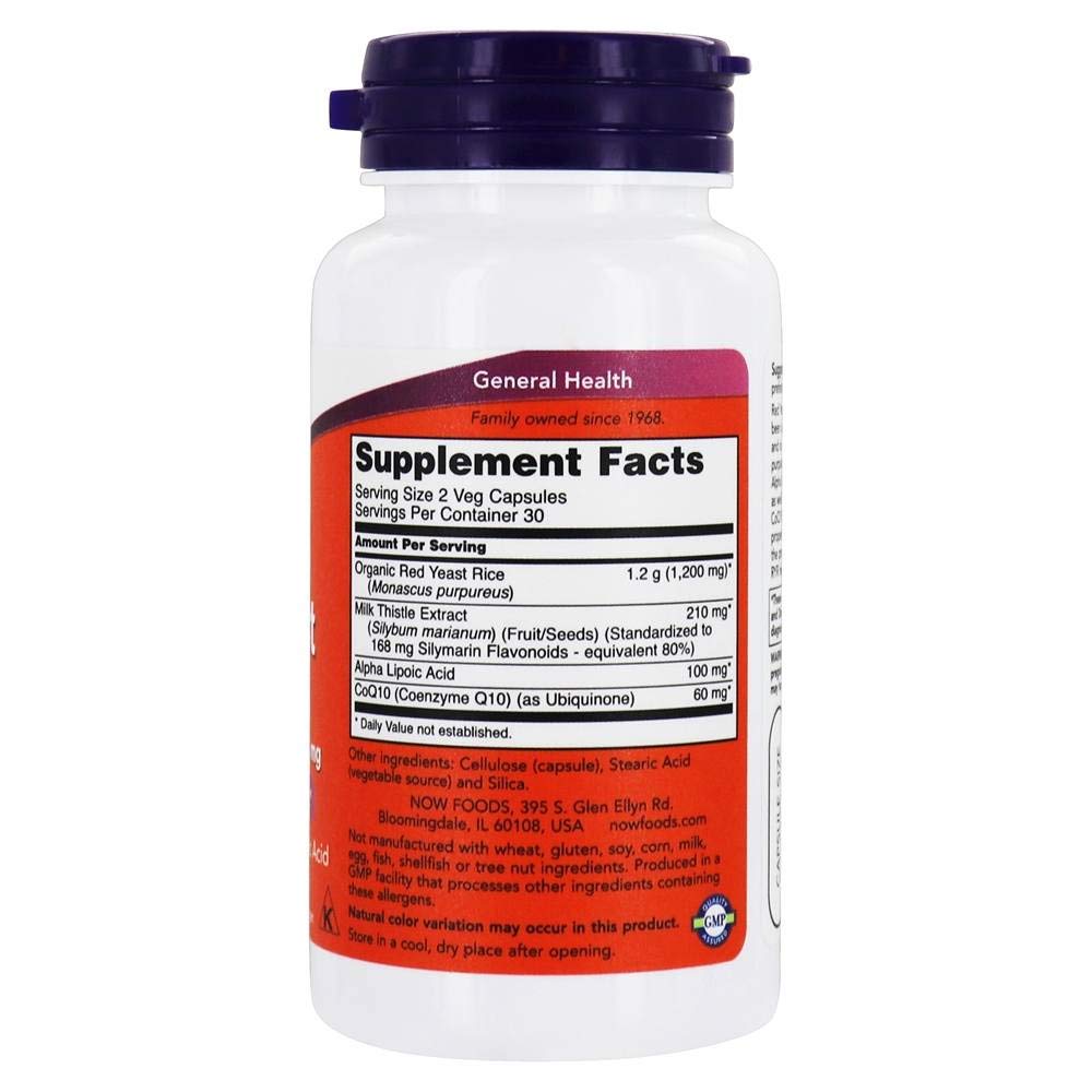 Foto 3 pulgar | Suplemento Now Foods de Arroz de Levadura Roja 600 mg con Coq10 60 Cápsulas - Venta Internacional