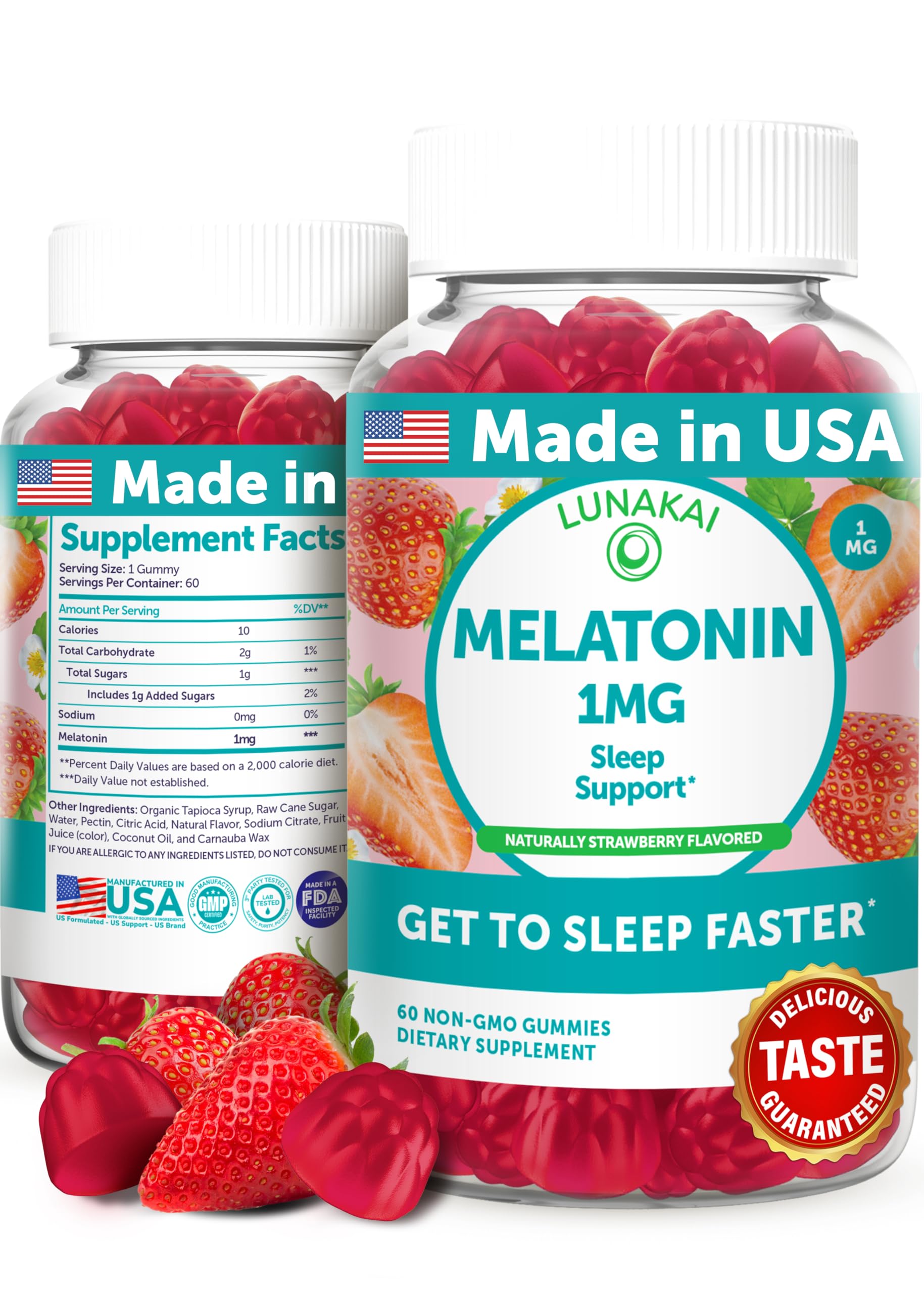 Foto 1 | Gomitas de Melatonina Lunakai 1 Mg 60 Unidades - Venta Internacional