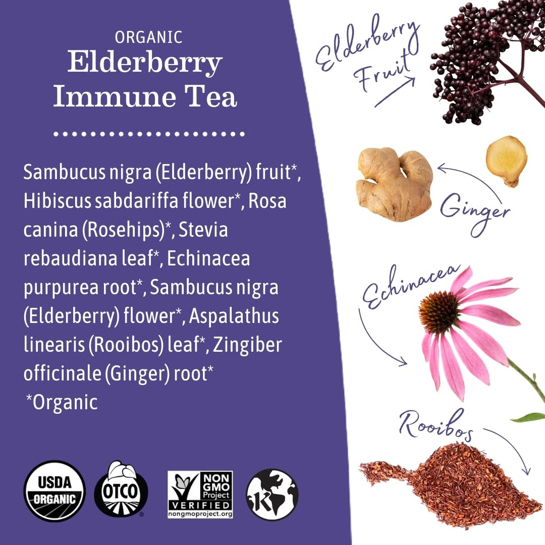 Foto 4 | Apoyo Inmunológico Orgánico De Saúco Tea Earth Mama, 16 Unidades - Venta Internacional.