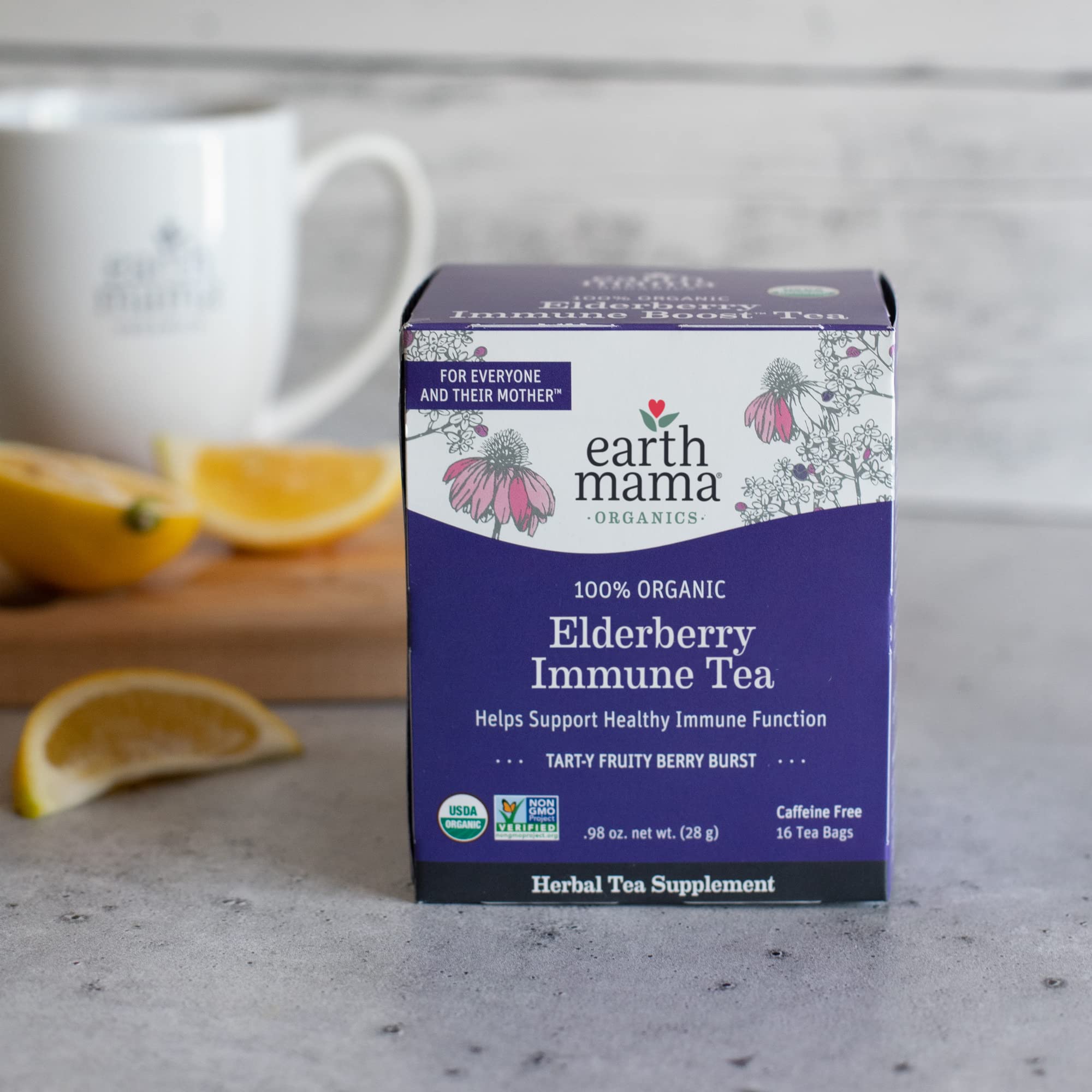 Foto 6 | Apoyo Inmunológico Orgánico De Saúco Tea Earth Mama, 16 Unidades - Venta Internacional.
