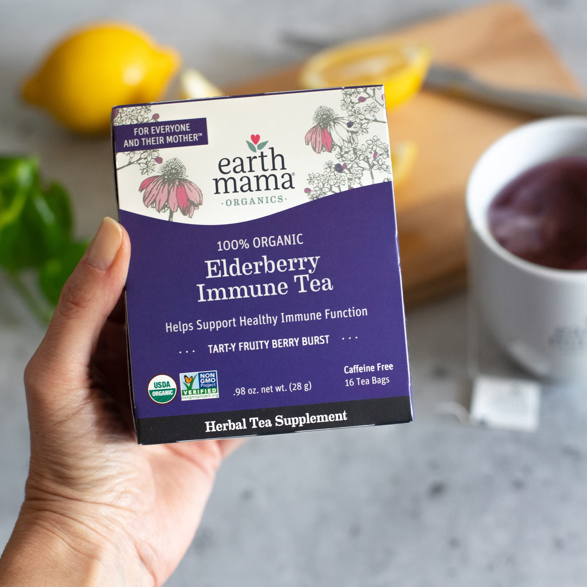 Foto 7 | Apoyo Inmunológico Orgánico De Saúco Tea Earth Mama, 16 Unidades - Venta Internacional.