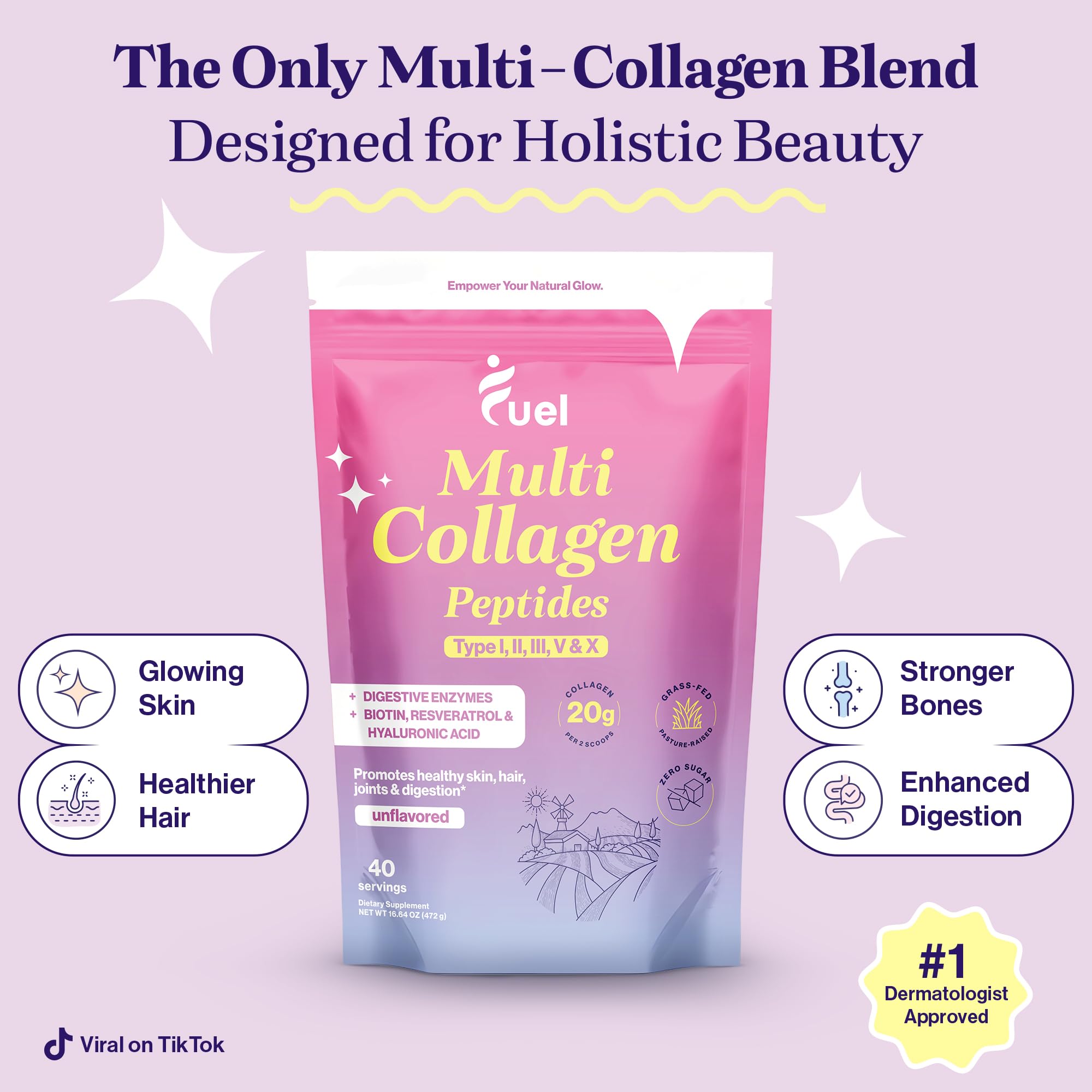 Foto 3 pulgar | Proteína con Colágeno Fuel con Ácido Hialurónico y Biotina - Venta Internacional