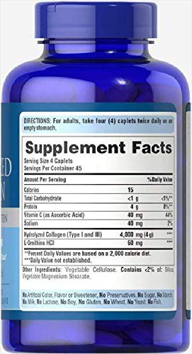 Foto 4 pulgar | Suplemento Colágeno Hidrolizado Puritan's Pride 1000 Mg 180 Cápsulas 2 Piezas - Venta Internacional