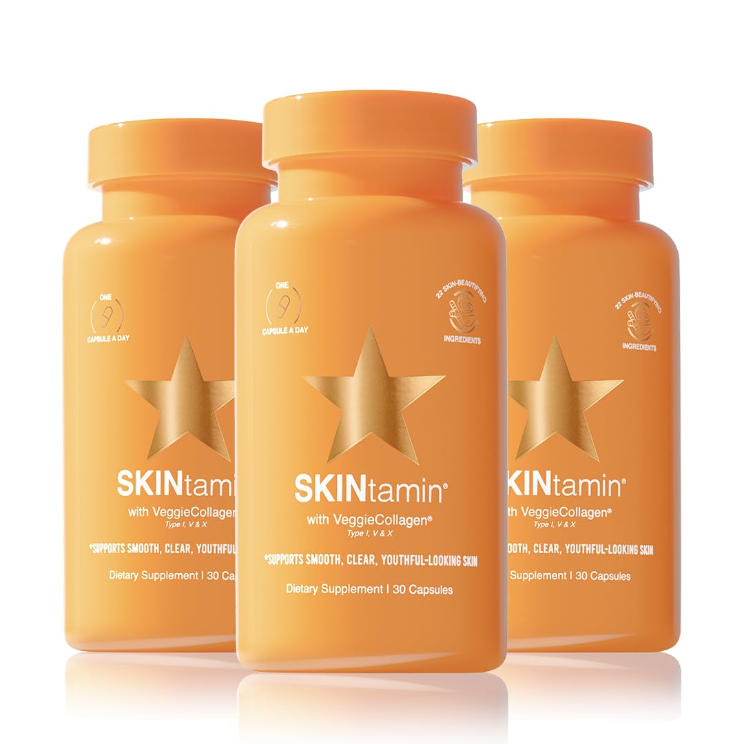 Foto 1 | Suplemento HAIRtamin Skintamin de Colágeno Vegetariano Paquete de 3 Frascos con 30 Cápsulas C/U - Venta Internacional