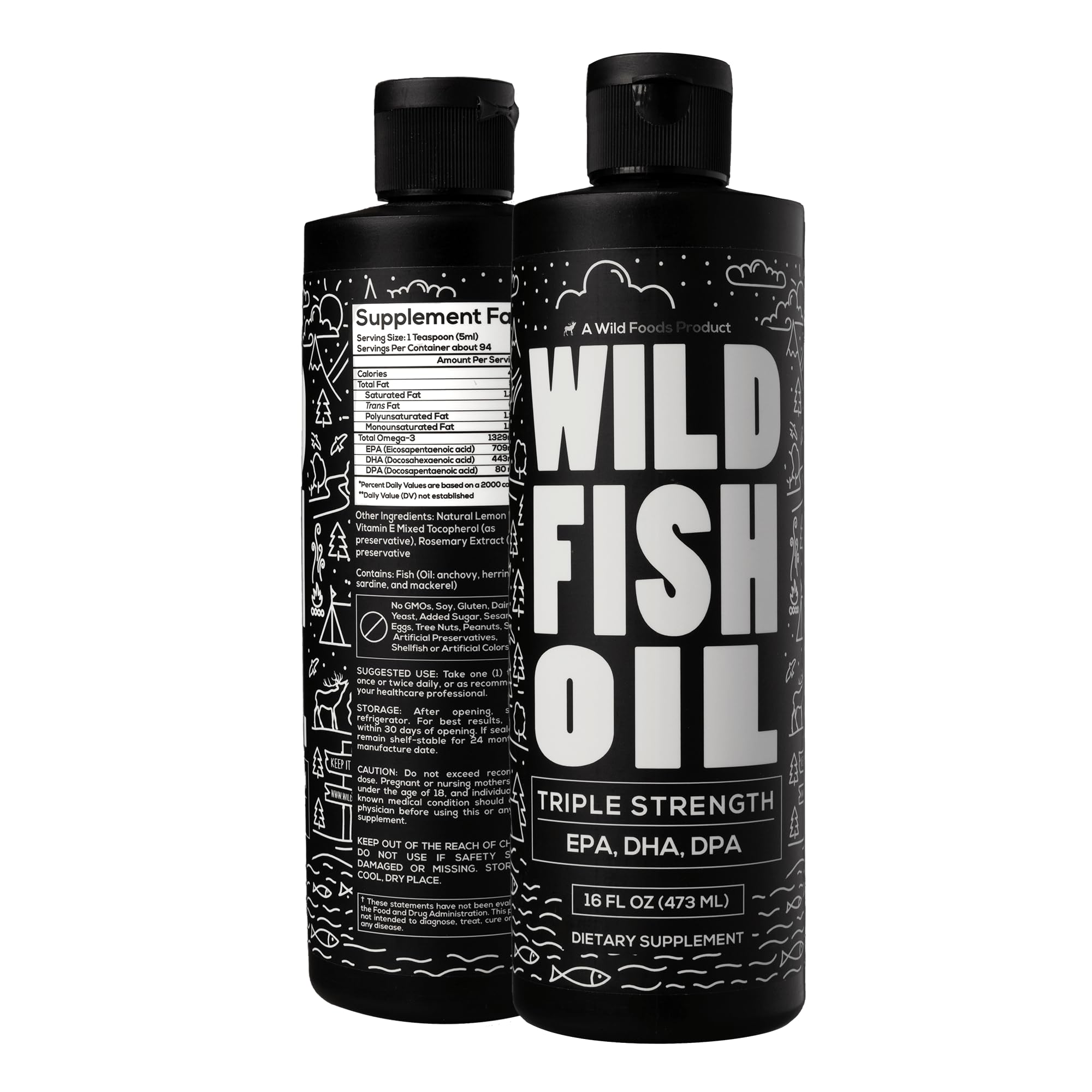 Suplemento De Aceite De Pescado Líquido Con Omega 3 De Wild Foods, 473 Ml (paquete De 2) - Venta Internacional.