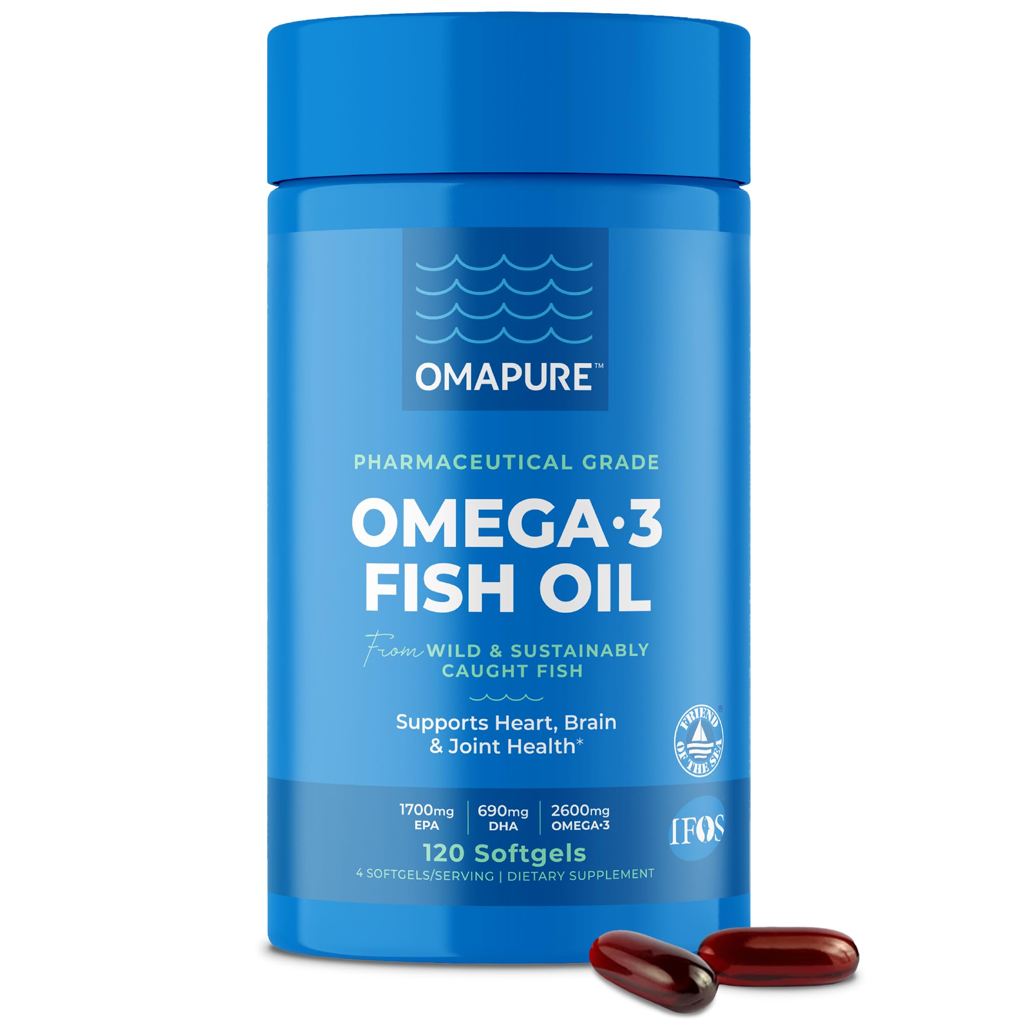 Foto 2 pulgar | Suplementos de Aceite de Pescado Omapure Omega-3 con 120 Cápsulas Blandas - Venta Internacional
