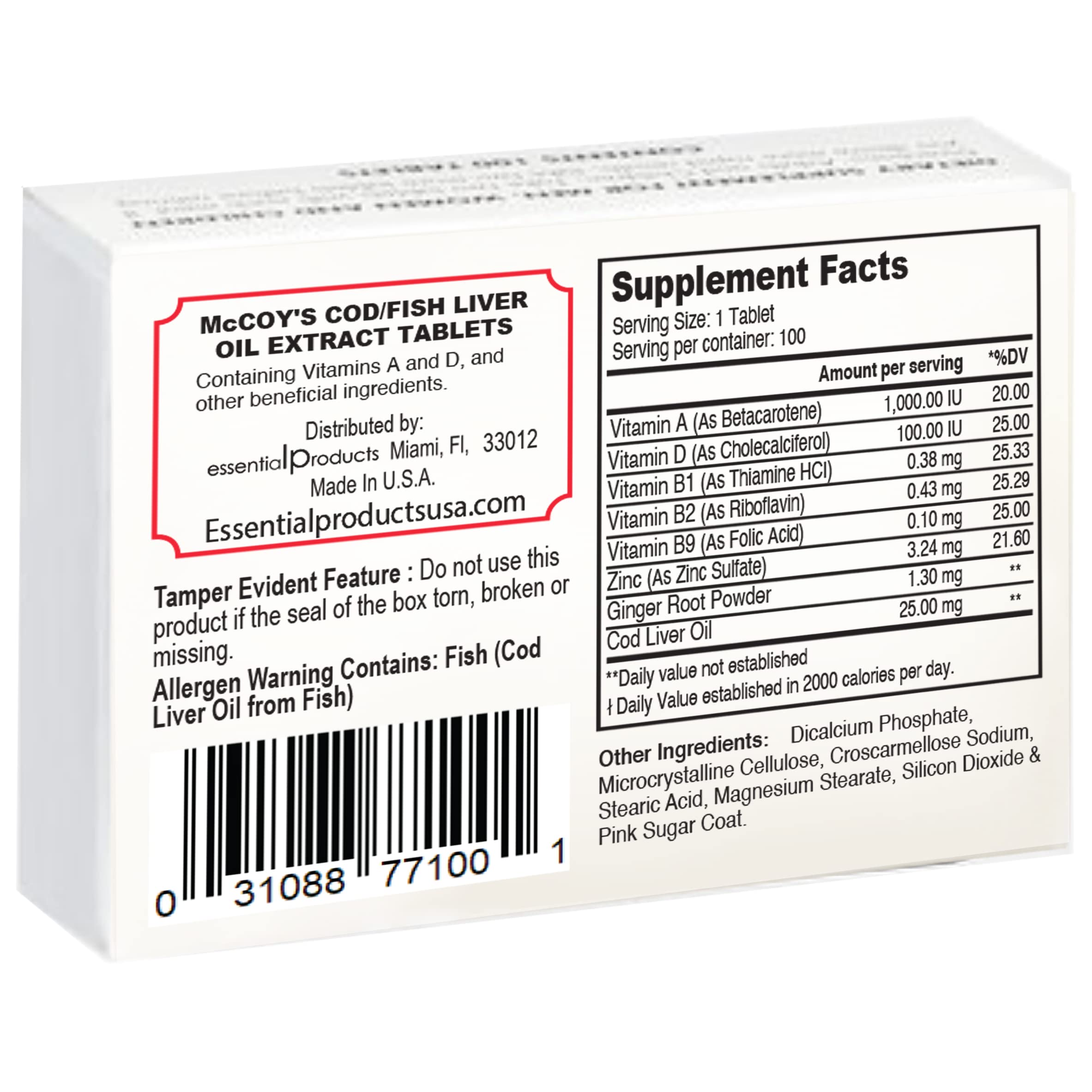Foto 4 pulgar | Suplemento de Extracto de Aceite De Hígado de Bacalao o Pescado de McCoy 2 Cajas con 100 Comprimidos C/U - Venta