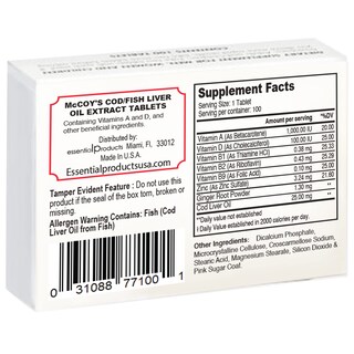 Foto 3 | Suplemento de Extracto de Aceite De Hígado de Bacalao o Pescado de McCoy 2 Cajas con 100 Comprimidos C/U - Venta