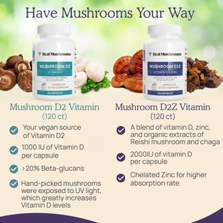 Foto 6 | Suplementos de Zinc con Hongos Auténticos con Vitamina D2 120 Unidades- Venta Internacional