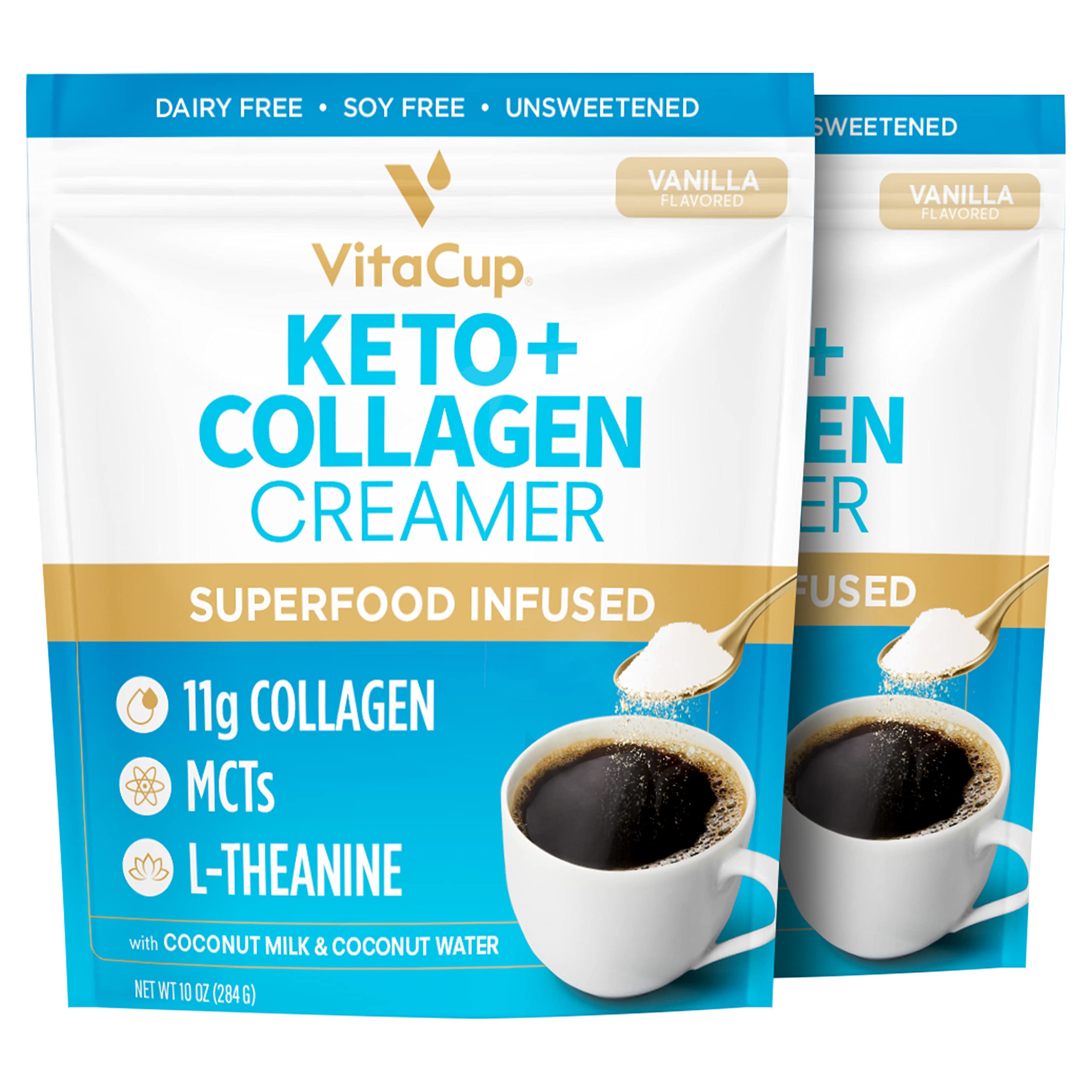 Foto 2 pulgar | Crema de Café VitaCup Keto + Collagen Vanilla 2 Bolsas de 284 g C/U - Venta Internacional