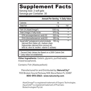 Foto 4 | Suplemento Aceite de Pescado Naturecity True-omega-3 975 Mg 60 Cápsulas - Venta Internacional