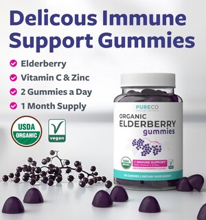 Foto 2 | Gomitas De Saúco Pure Co Organic Sambucus Veganas Para Adultos De 1 Mes - Venta Internacional