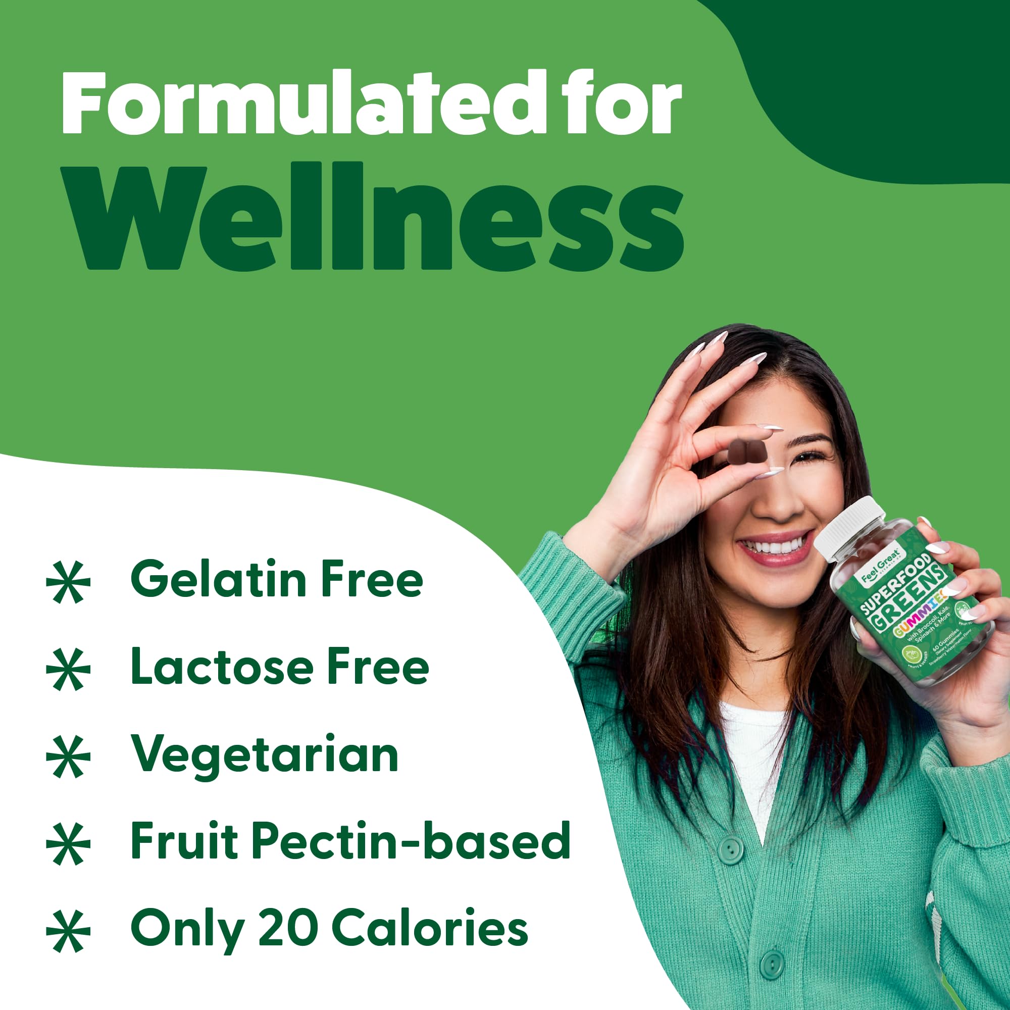 Foto 6 pulgar | Complementa Las Gomitas Super Greens De The Feel Great Vitamin Company - Venta Internacional.