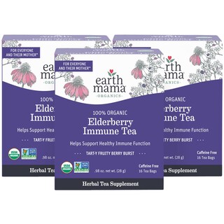 Foto 1 | Suplemento Earth Mama Elderberry Immune Tea de 3 Piezas-Venta Internacional