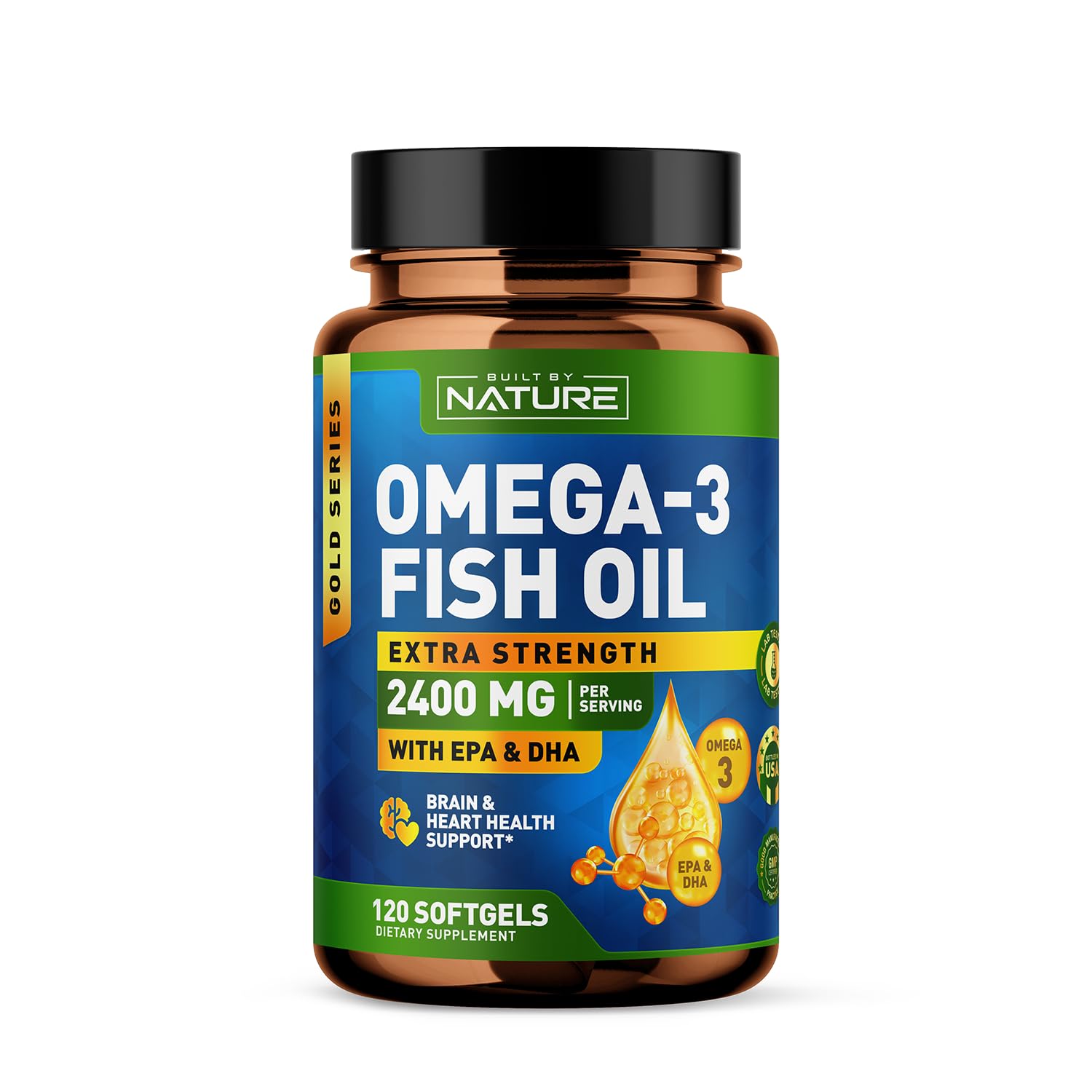 Foto 2 pulgar | Suplemento De Aceite De Pescado Omega 3 Built By Nature 2400 Mg 120 Cápsulas Blandas - Venta Internacional.