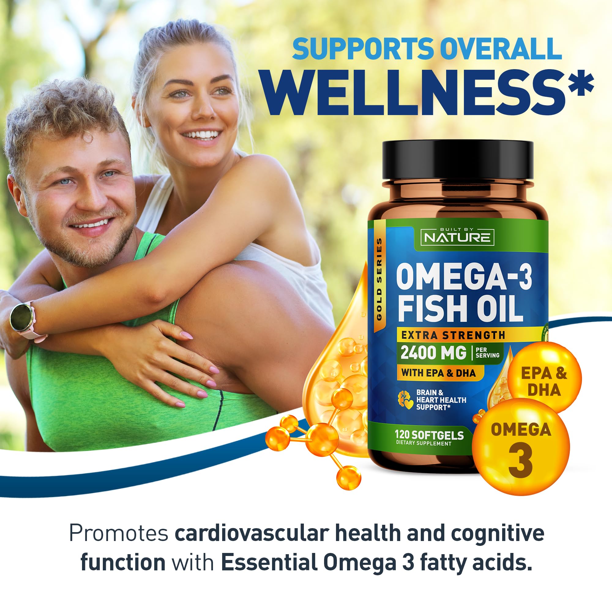 Foto 5 pulgar | Suplemento De Aceite De Pescado Omega 3 Built By Nature 2400 Mg 120 Cápsulas Blandas - Venta Internacional.