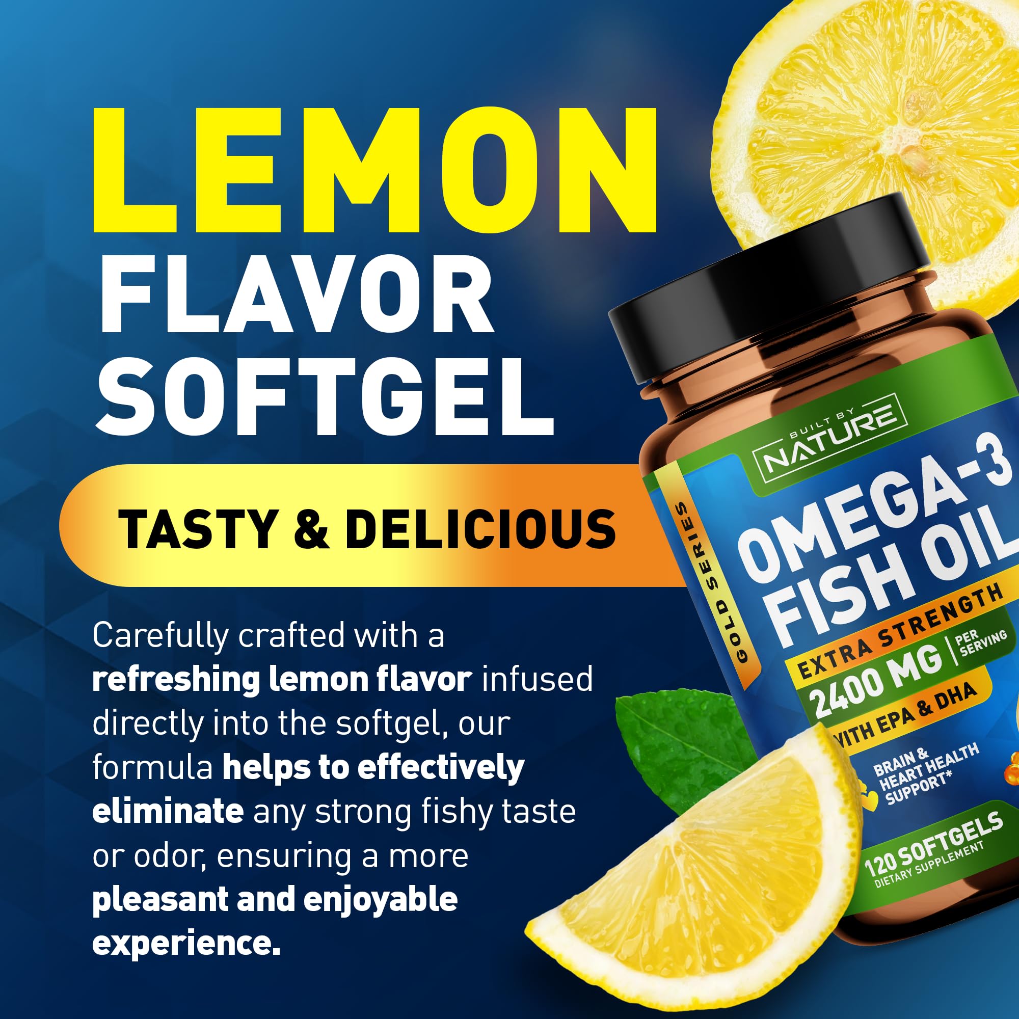 Foto 7 pulgar | Suplemento De Aceite De Pescado Omega 3 Built By Nature 2400 Mg 120 Cápsulas Blandas - Venta Internacional.