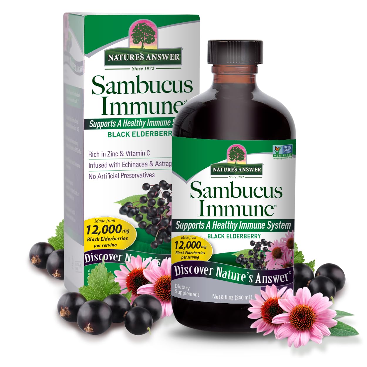 Foto 2 pulgar | Suplemento Nature's Answer Sambucus Immune Support 240 Ml - Venta Internacional