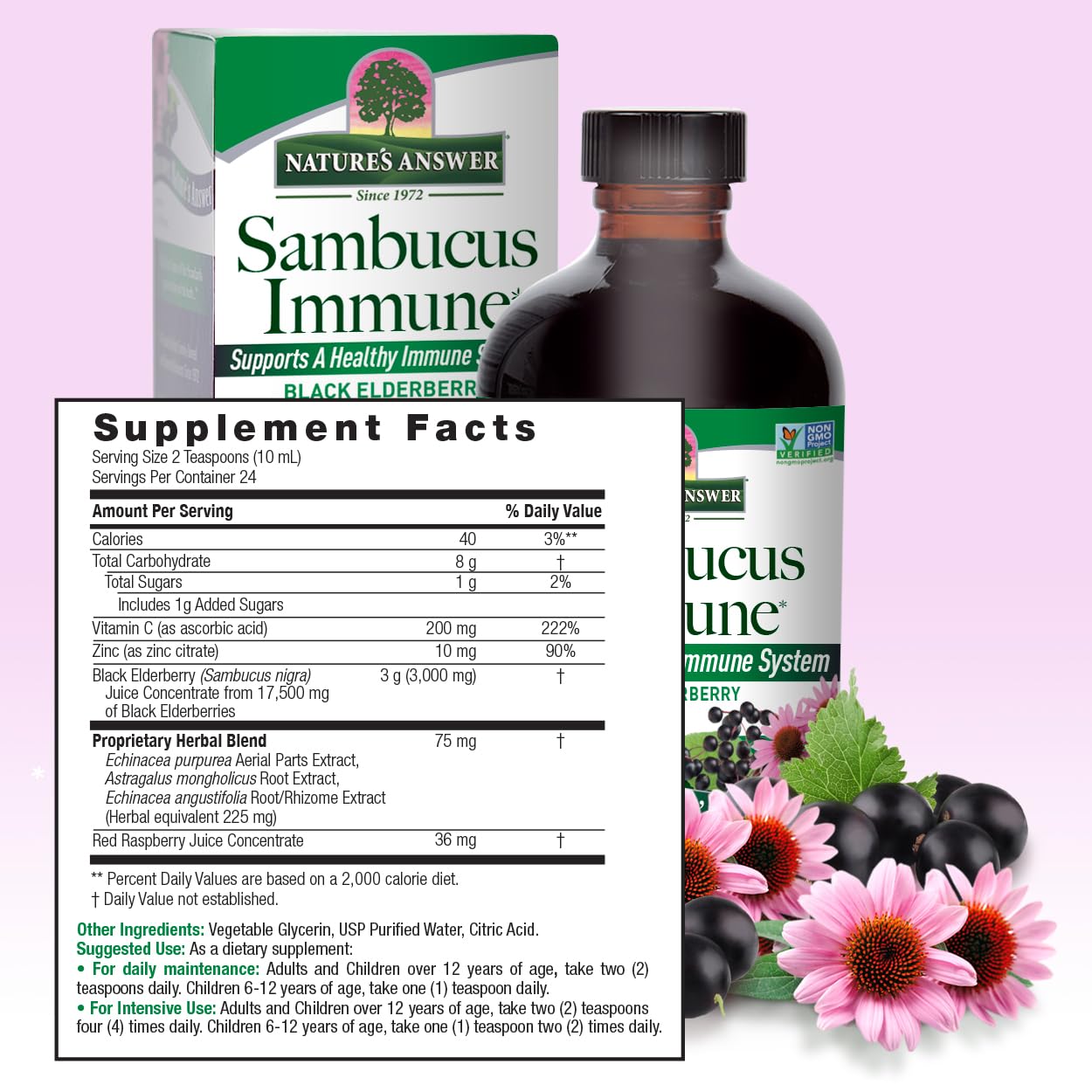 Foto 4 pulgar | Suplemento Nature's Answer Sambucus Immune Support 240 Ml - Venta Internacional