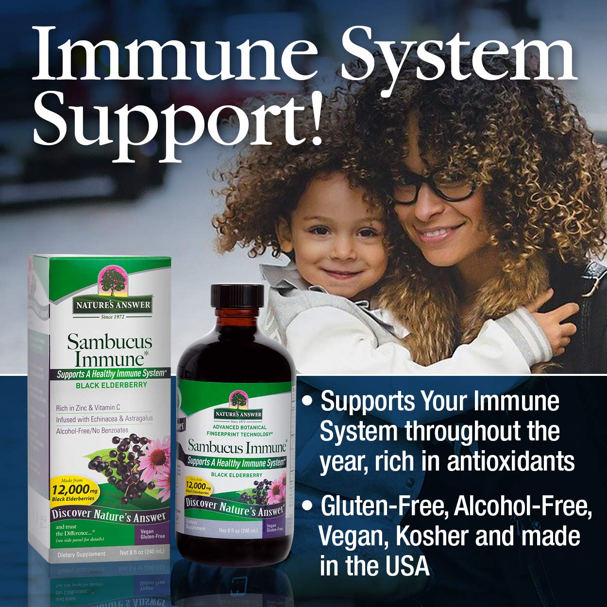 Foto 5 pulgar | Suplemento Nature's Answer Sambucus Immune Support 240 Ml - Venta Internacional