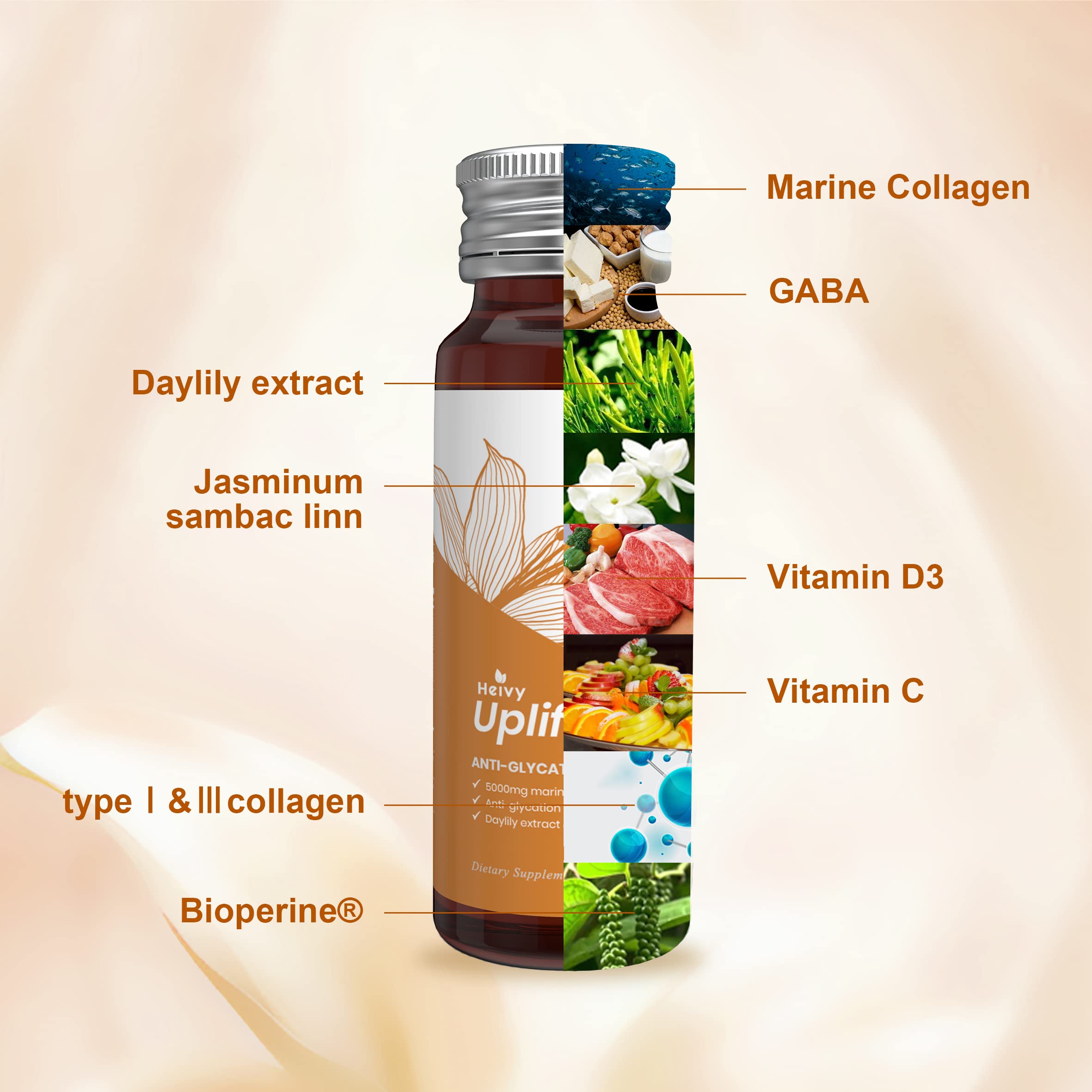 Foto 5 pulgar | Suplemento de Colágeno Líquido Heivy con Coq10 50 Ml/botella 10 - Venta Internacional
