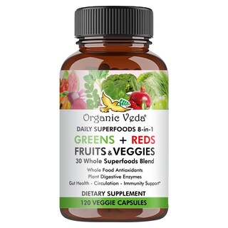 Foto 1 | Suplemento Orgánico Veda Super Greens Reds Veggies 120 Cápsulas - Venta Internacional.