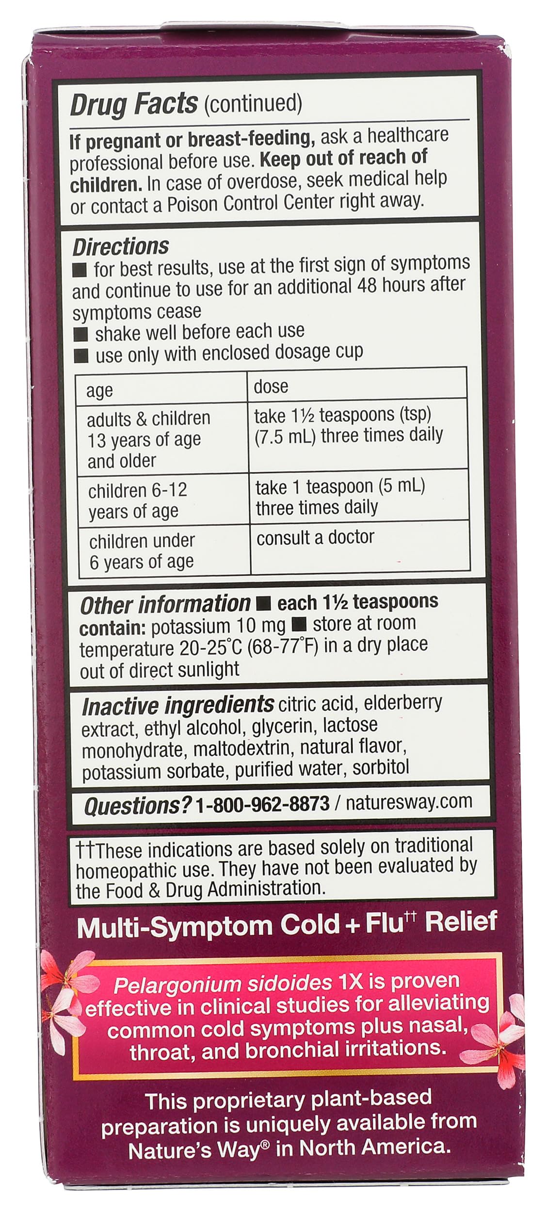 Foto 3 pulgar | Sirope Nature's Way Umcka Intensive Para Resfriado Y Gripe De Saúco 120 Ml - Venta Internacional