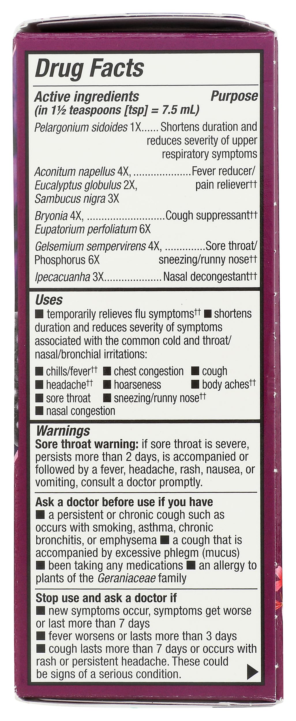 Foto 6 pulgar | Sirope Nature's Way Umcka Intensive Para Resfriado Y Gripe De Saúco 120 Ml - Venta Internacional