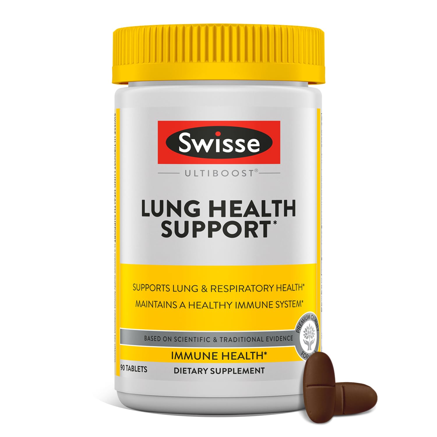 Foto 2 pulgar | Suplemento Swisse Lung Health Apoya La Función Pulmonar 90 Comprimidos - Venta Internacional.