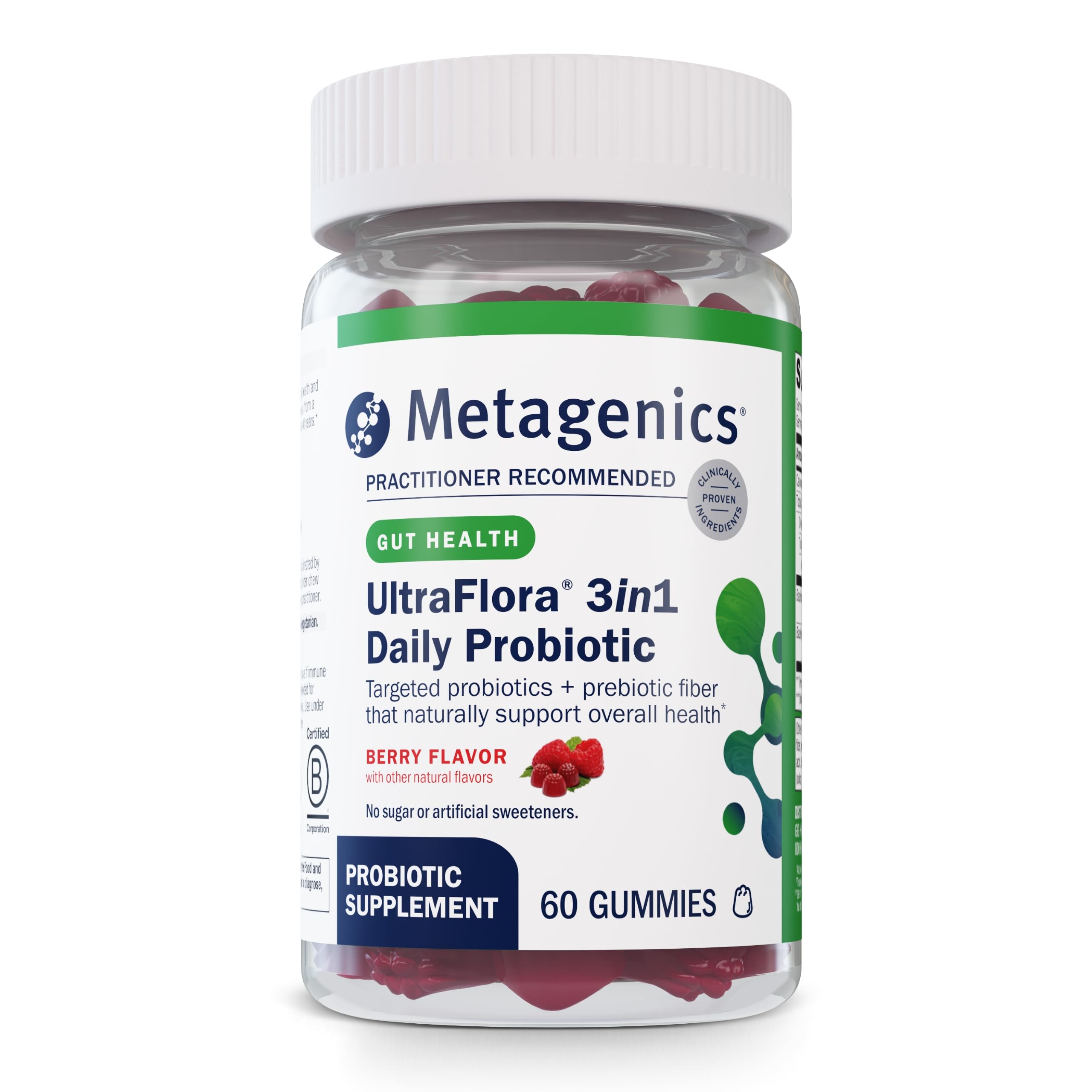 Foto 1 | Suplemento Probiótico Metagenics Ultraflora 3 En 1 60 Gomitas - Venta Internacional.
