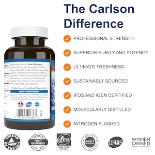 Foto 2 | Suplemento de Aceite De Pescado Carlson Elite Epa Gems 1000 Mg 60 Cápsulas Blandas - Venta Internacional
