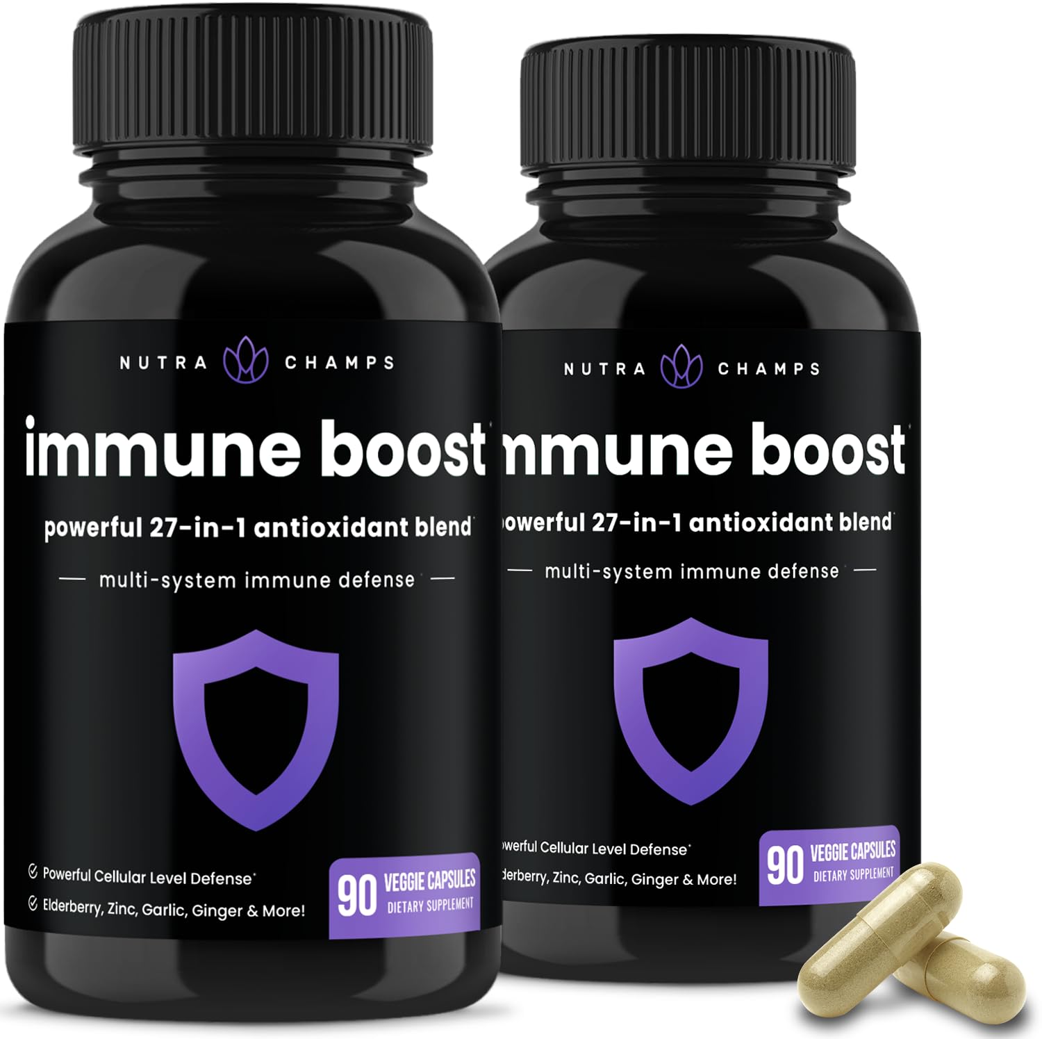 Suplemento Nutrachamps 27 En 1 Para Sistema Inmunitario 90 Cápsulas 2 Piezas - Venta Internacional