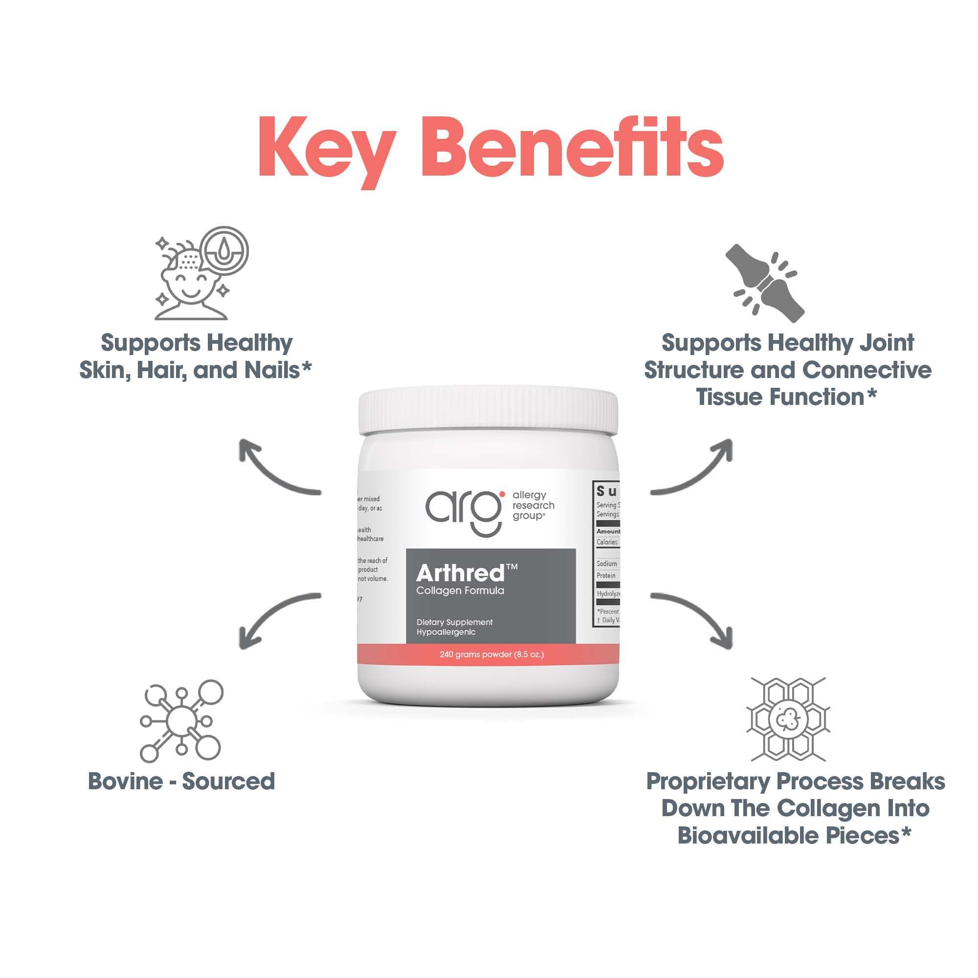 Foto 4 | Suplemento De Colágeno Arthred De Allergy Research Group, 250 Ml - Venta Internacional.
