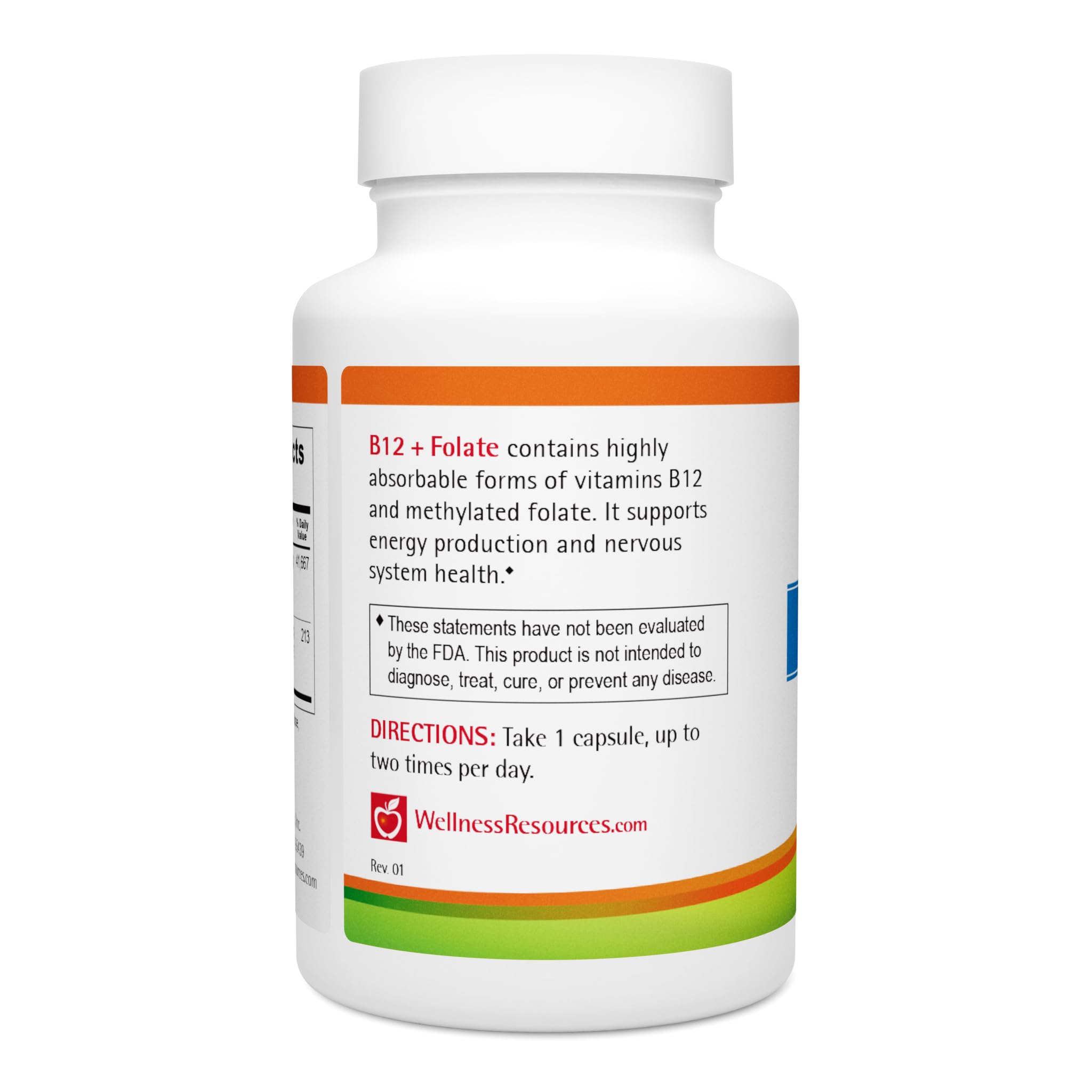Foto 5 | Suplemento Wellness Resources B12 + Folato 60 Cápsulas - Venta Internacional
