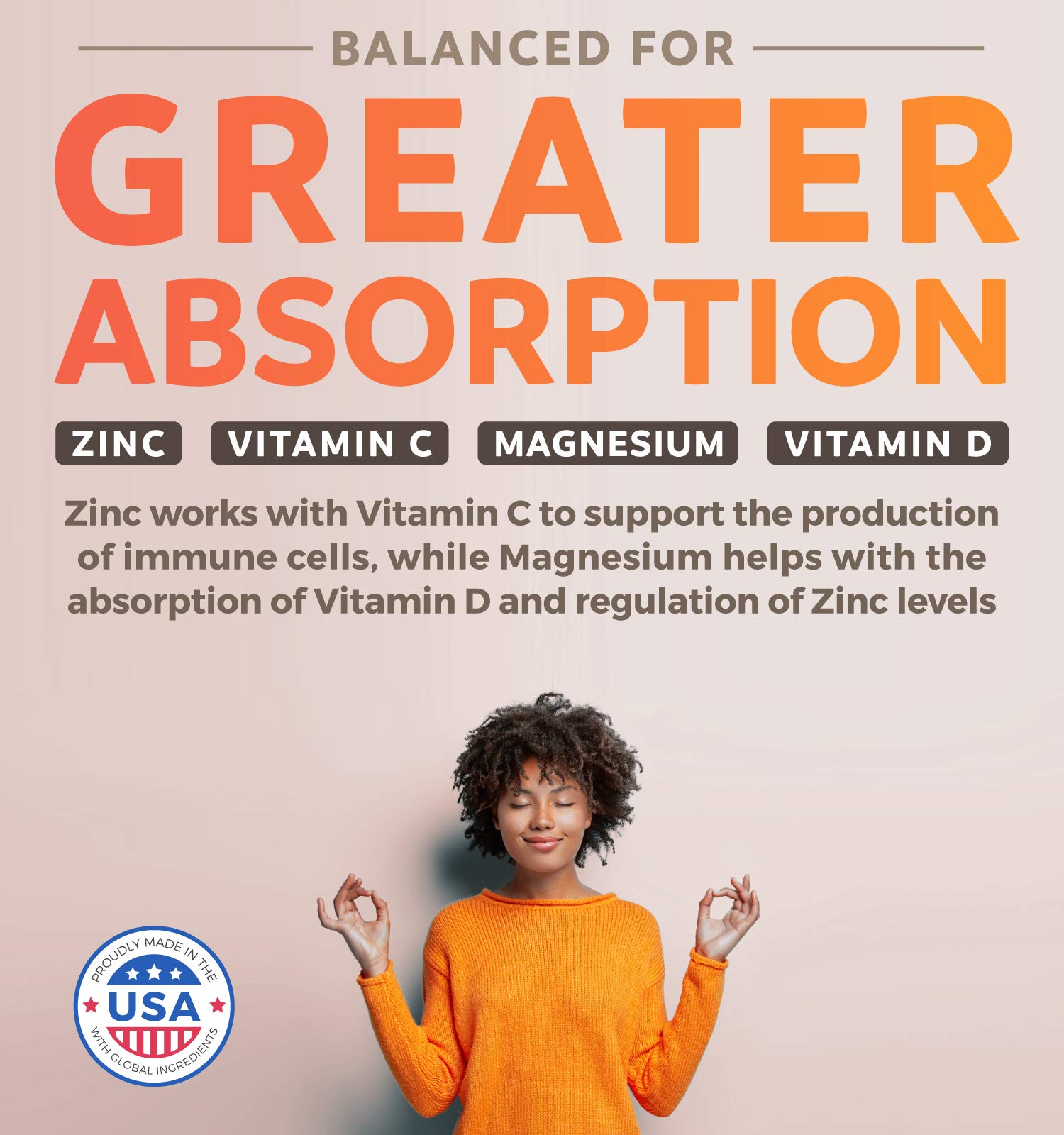 Foto 4 pulgar | Supplement Healths Harmony, Vitamina C, Apoyo Inmunológico Con Zinc - Venta Internacional.