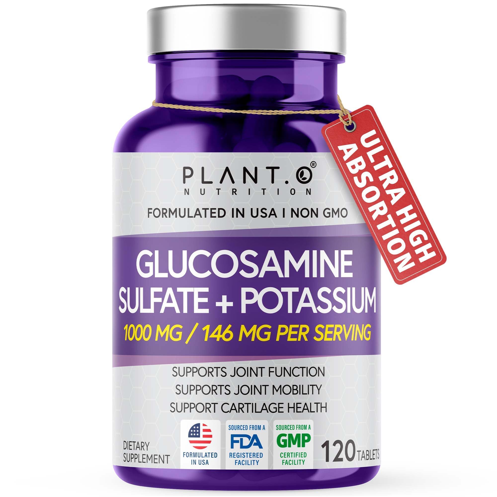 Foto 2 pulgar | Suplemento de Apoyo Articular Plant.O Nutrition Sulfato de Glucosamina 120 Tabletas - Venta Internacional