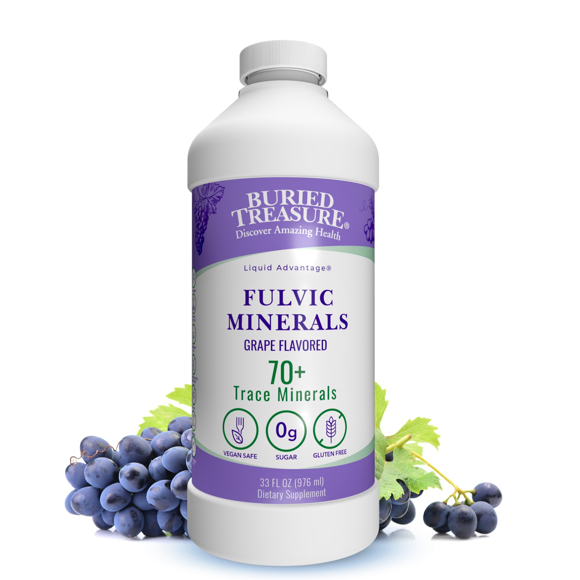 Foto 2 pulgar | Mineral Drops Buried Treasure Fulvic Minerals Uva 960 ml - Venta Internacional