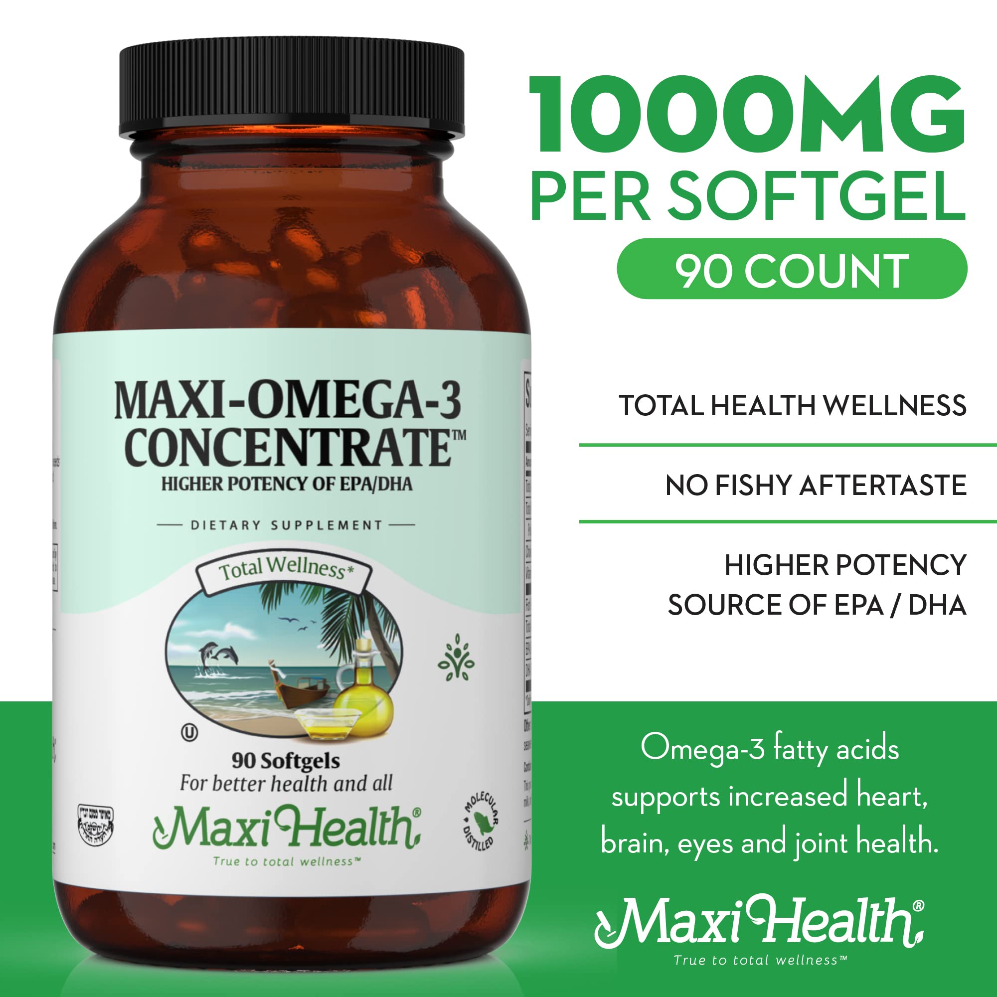 Foto 4 pulgar | Aceite De Pescado Omega 3 Supplement Maxi Health 90 Cápsulas Blandas - Venta Internacional.