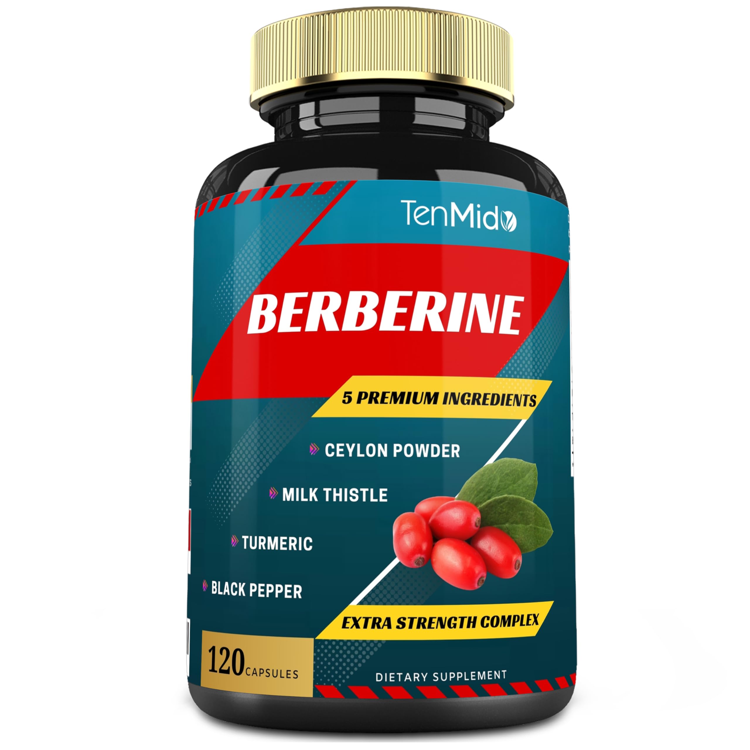 Foto 1 | Suplementos: Cápsulas De Extracto De Berberina De Tenmido Suministro Para 4 Meses - Venta Internacional