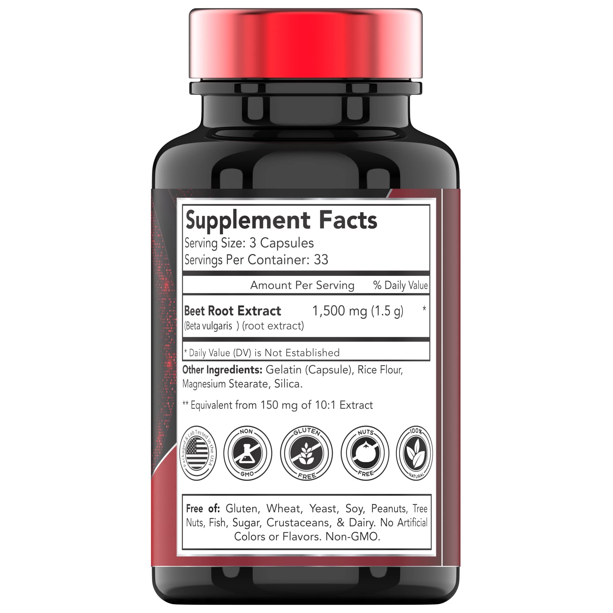 Foto 3 pulgar | Suplemento Tnvitamins Raíz de Remolacha 1500 Mg 100 Cápsulas - Venta Internacional