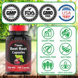 Foto 7 | Suplemento Tnvitamins Raíz de Remolacha 1500 Mg 100 Cápsulas - Venta Internacional