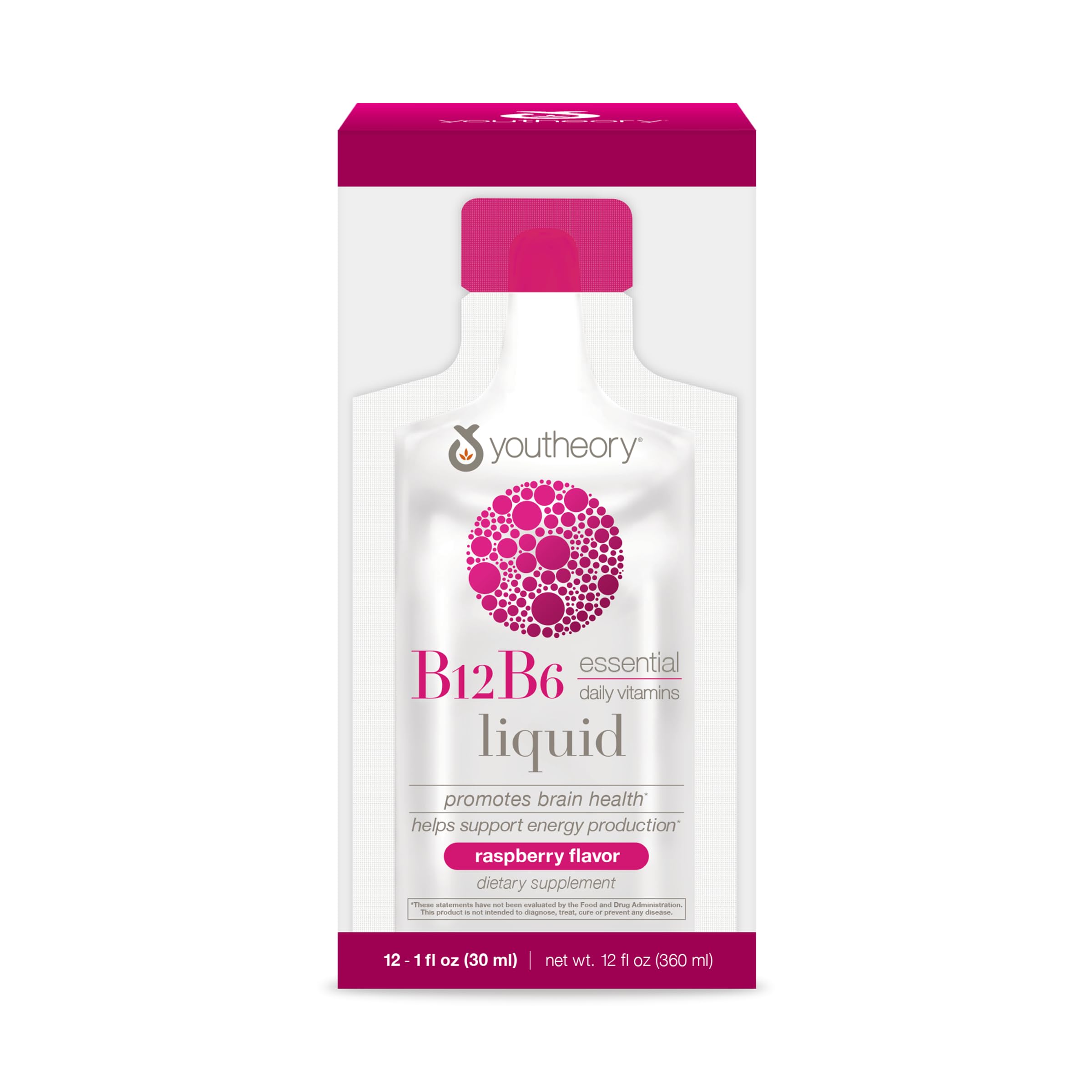 Foto 2 pulgar | Suplemento Youtheory Vitamina B12 B6 Daily Energy Frambuesa 30 ml- Venta Internacional