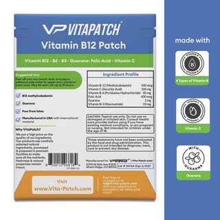 Foto 2 | Parche De Vitamina B12 Vitapatch Energy Plus 30 Parches - Venta Internacional.